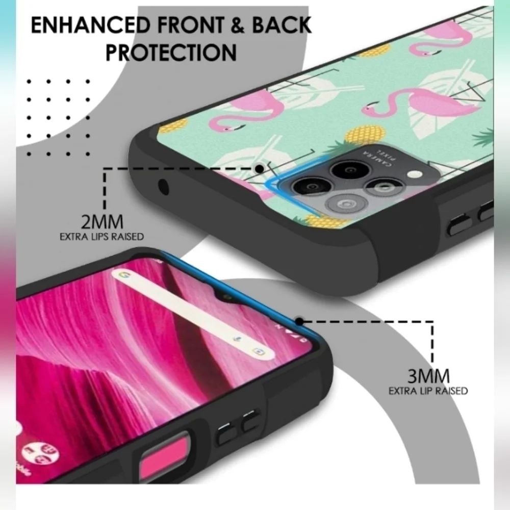 Compatible for T-Mobile Revvl 6 Pro 5G Phone Case, Dual Layer Hybrid .